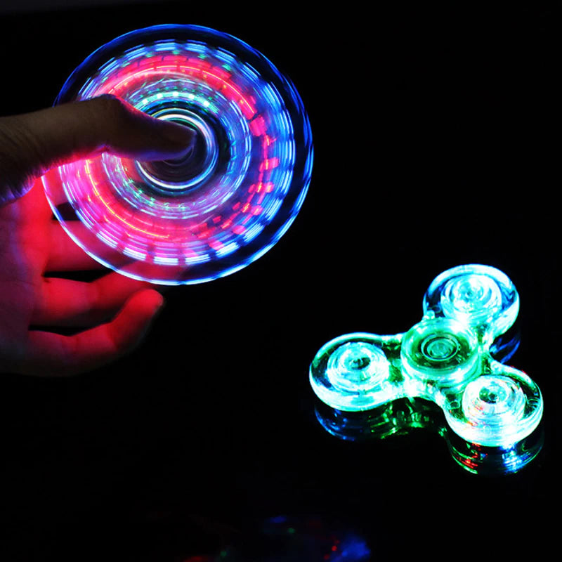Luminous LED Light Fidget Spinner Hand Top Spinners Glow in Dark Light EDC Figet Spiner Finger Stress Relief Toys